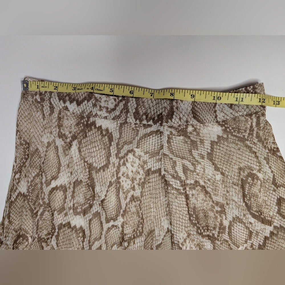 Free Press Womens XS Snakeskin Tan Brown Midi/Long Skirt - Picture 9 of 12